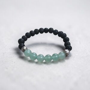 ✨ Whispers of Calm – Amazonite & Lava Stone Aromatherapy Bracelet